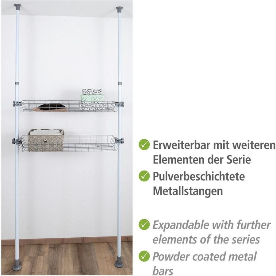 Wenko Organizer Model Herkules Draadmanden van staal uitbreiding voor het telescoop-systeem Herkules (set 2-delig)