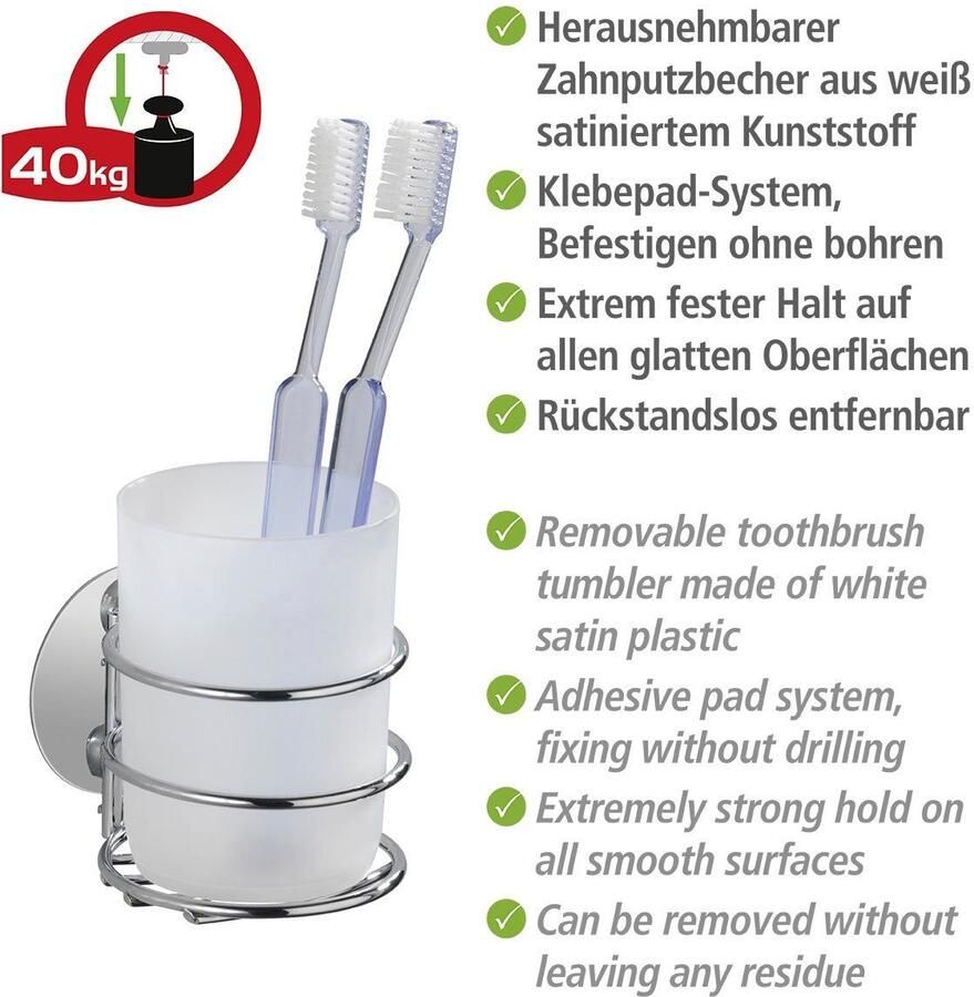 Wenko Poetsbeker Turbo-Loc van wit gesatineerde kunststof