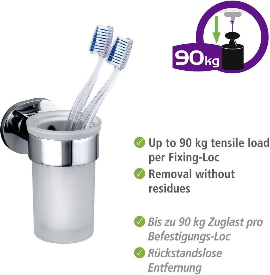 Wenko Poetsbeker UV-Loc Maribor bevestigen zonder boren met innovatief plaksysteem