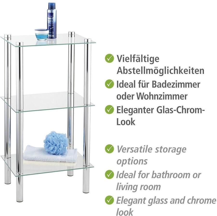 Wenko Badkamerrek Yago 74 X 40 Cm Glas staal Chroom
