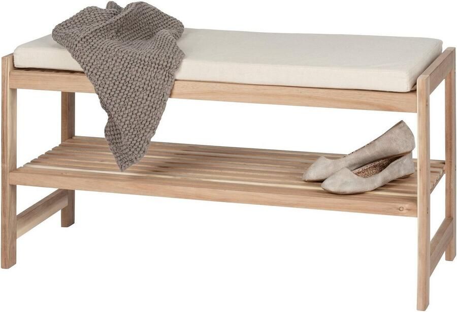Wenko Schoenenbank Acina Bxdxh: 90x34x45 cm van acaciahout