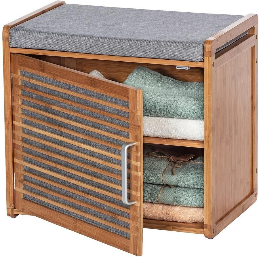 Wenko Schoenenbank Bahari BxDxH: 50x33x45 cm gemaakt van bamboe