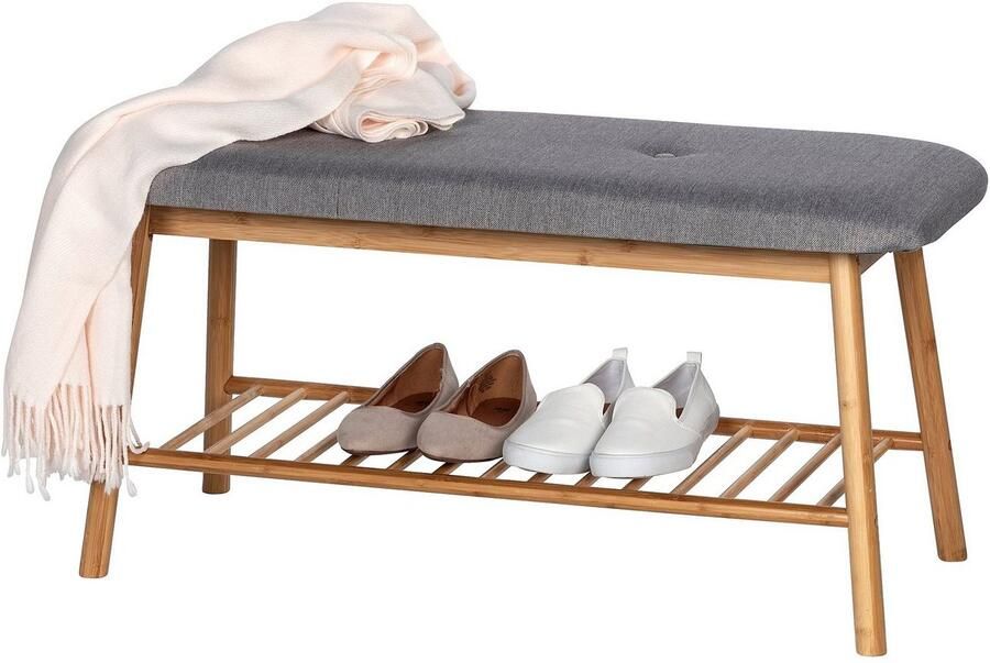 Wenko Schoenenbank Bahari BxDxH: 90x34x45 cm gemaakt van bamboe - Foto 4