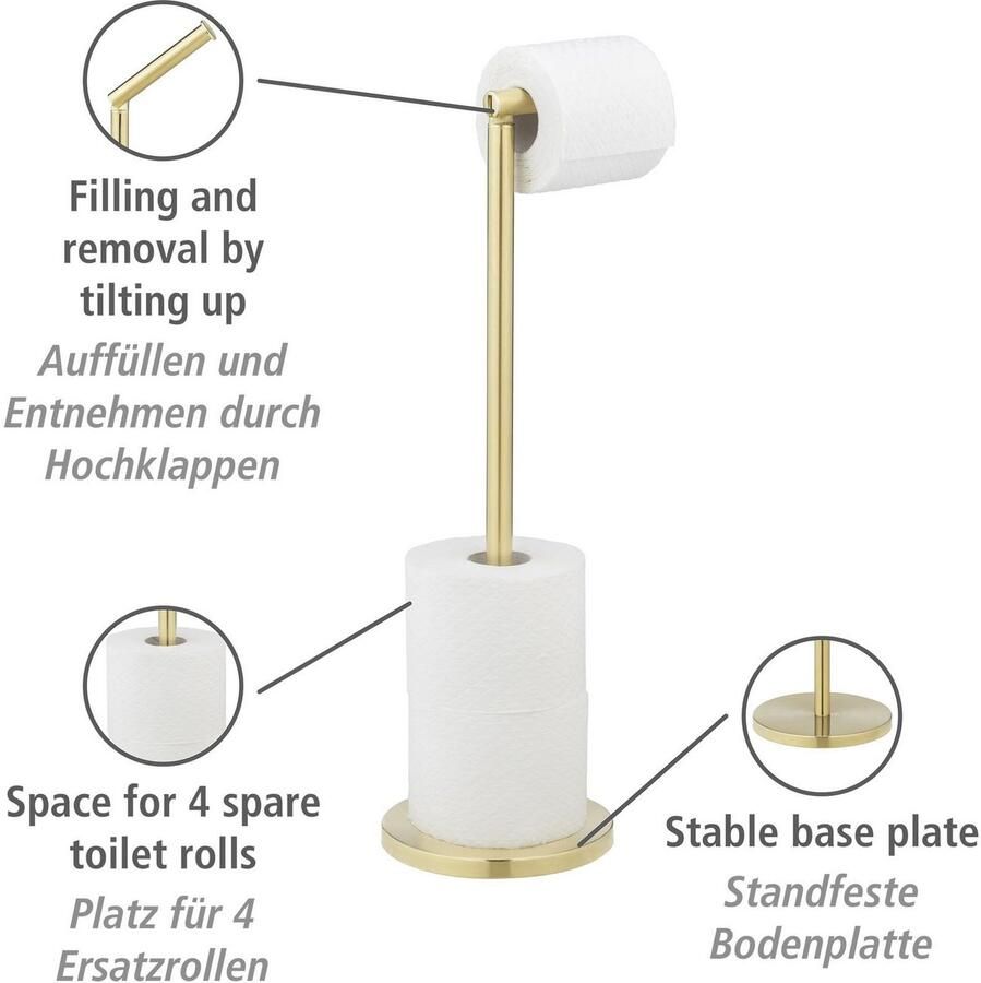 Wenko Toiletrolhouder 2in1 gemaakt van roestvrij staal