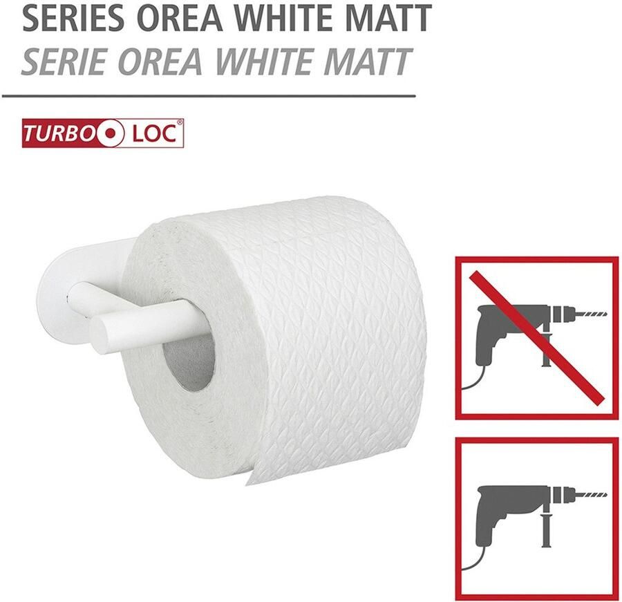 Wenko Toiletrolhouder Turbo-Loc model Orea van edelstaal bevestigen zonder boren