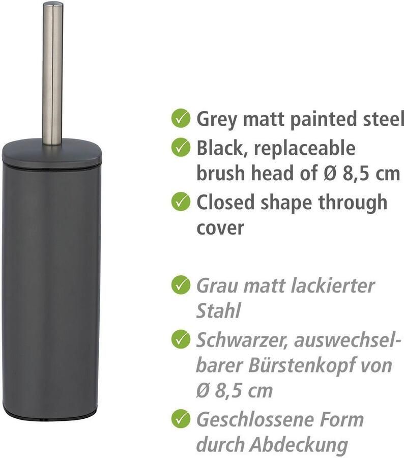 Wenko Toiletset Alassio grijs met gesloten model