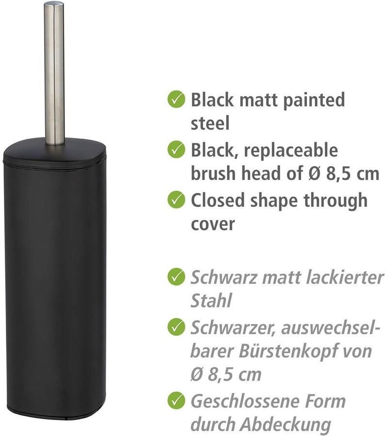 Wenko Toiletset Alassio zwart gesloten model