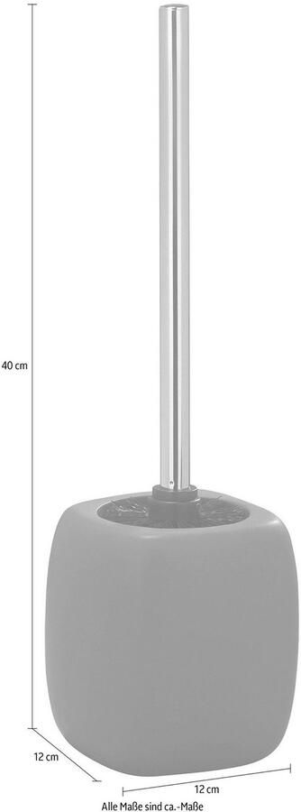 Wenko Toiletborstelhouder 12 X 40 Cm Keramiek Grijs 2-delig
