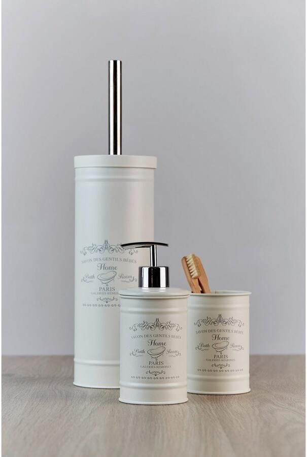 Wenko Toiletset Home crème van gelakt staal