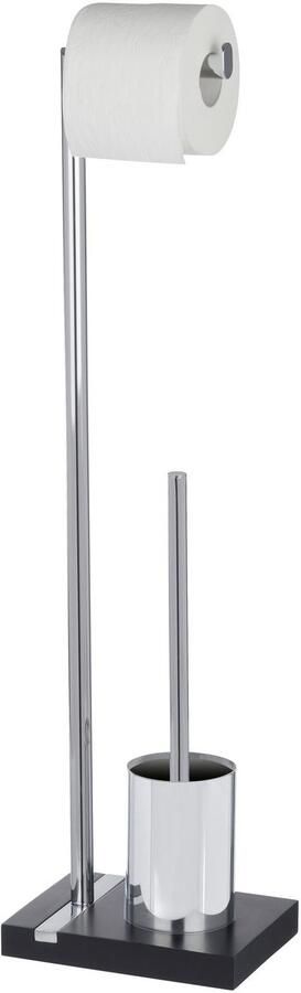 Wenko Toiletrolhouder Met Borstel Noble Polyresin Zwart zilver