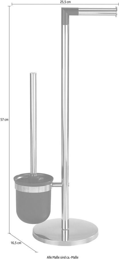 Wenko Toiletbutler Parus RVS glanzend Toiletrolhouder en Toiletborstel met houder