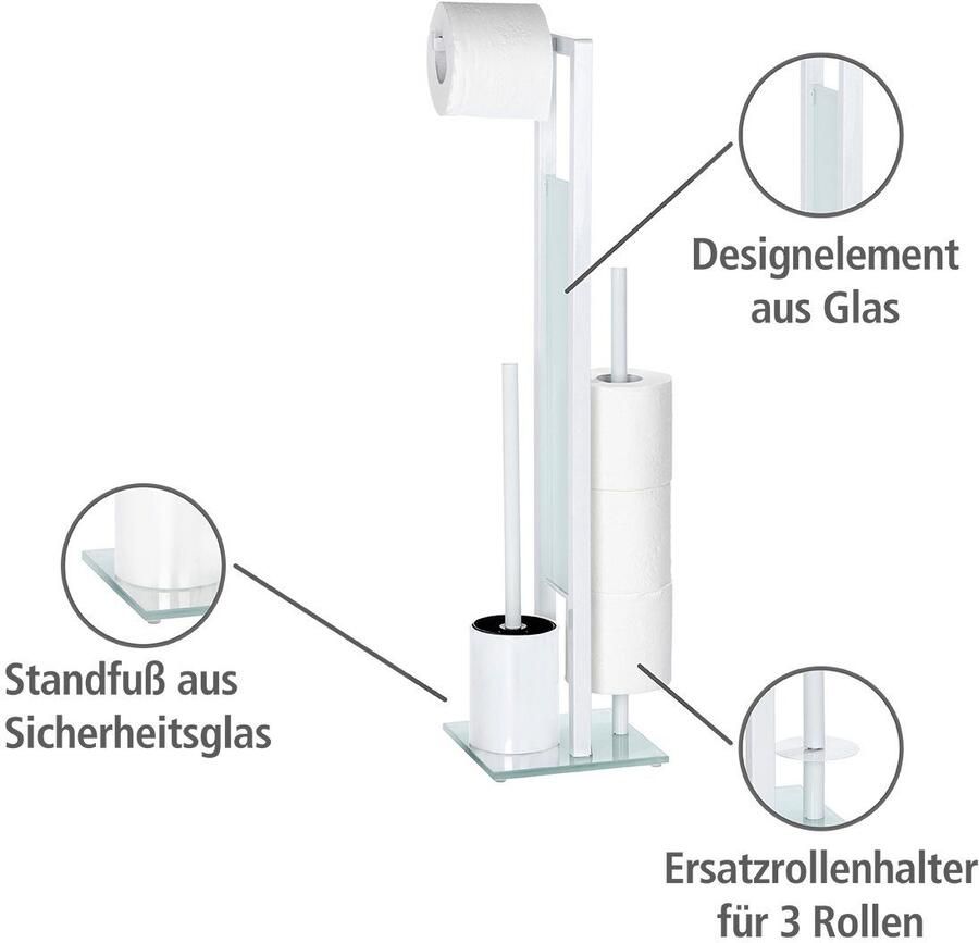 Wenko Toiletset Rivalta geïntegreerde toiletrolhouder en toiletborstelhouder