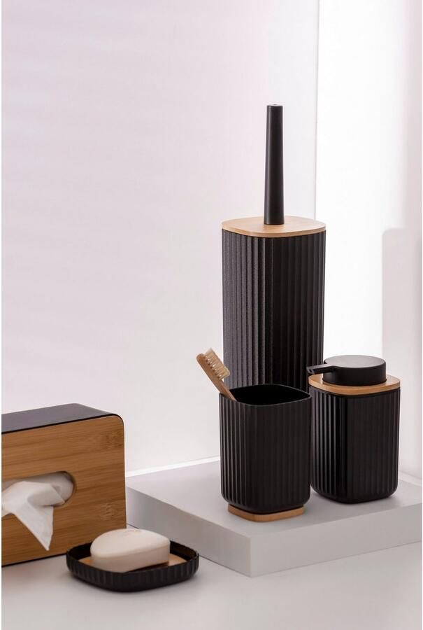 Wenko Toiletset Rotello zwart gesloten model