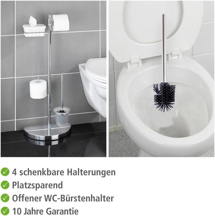 Wenko Toiletset Ruimtebesparend wonder met houder voor reserverollen en vochtige doekjes