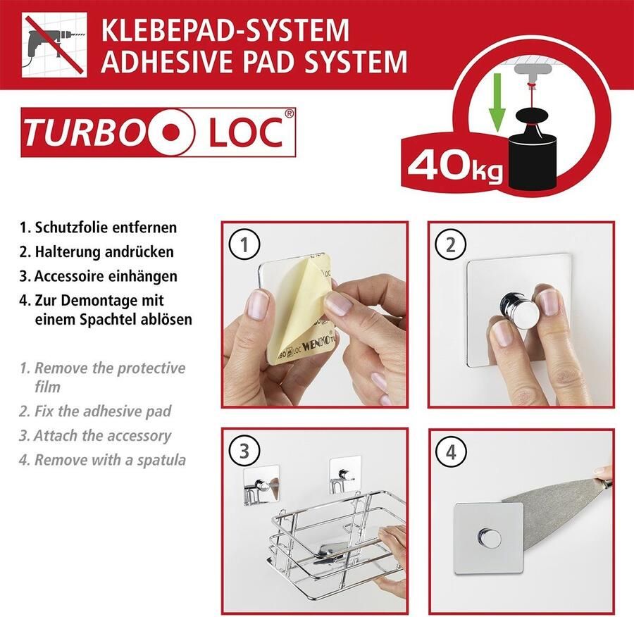 Wenko Toiletset Turbo-Loc Quadro (1 stuk)
