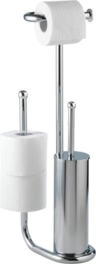 Wenko Toiletset Universalo geïntegreerde toiletrolhouder en toiletborstelhouder