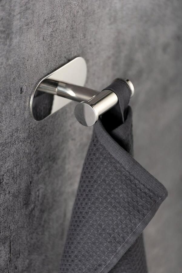 Wenko Turbo-Loc Dubbele Handdoekhaak Orea Duo RVS glanzend Bevestigen zonder boren Handdoekhaakjes