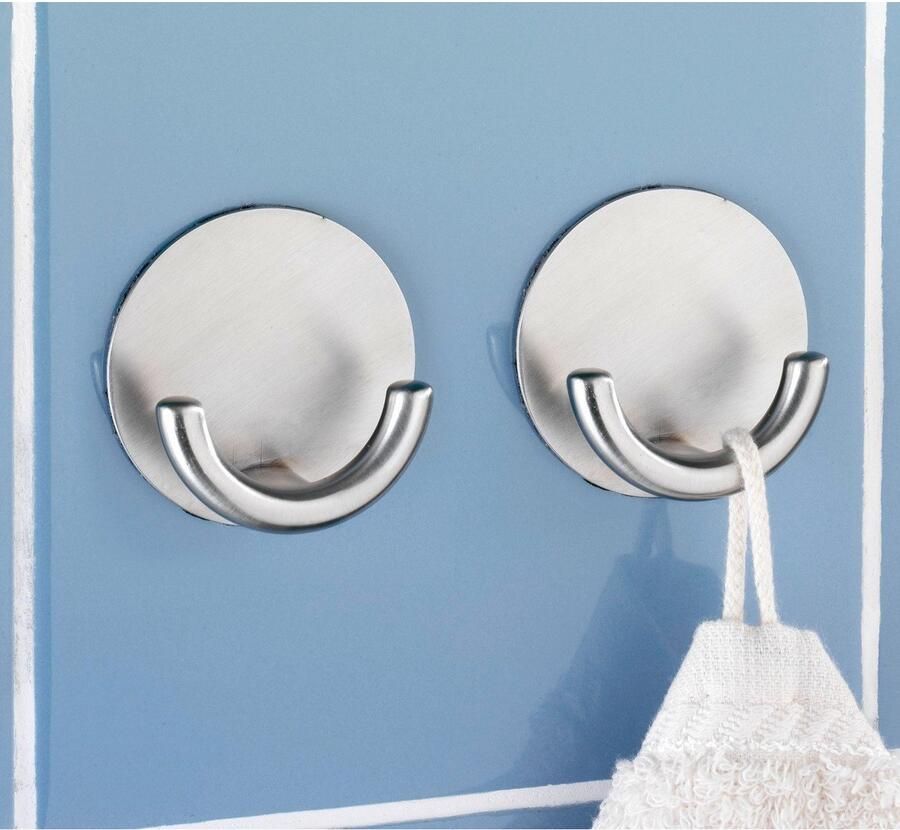 Wenko Wandhaak Rondo Edelstaal zelfklevend roestvrij (set 4 stuks)