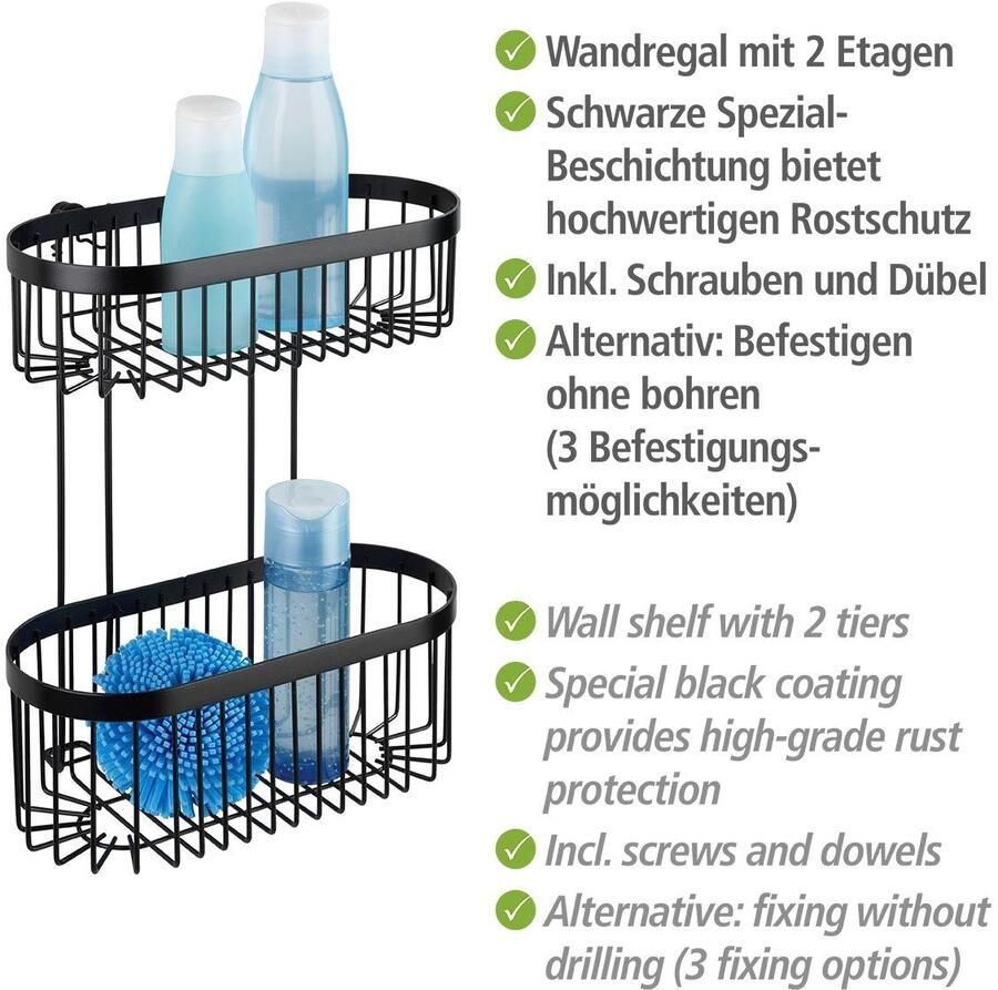 Wenko Wandplank Classic plus black