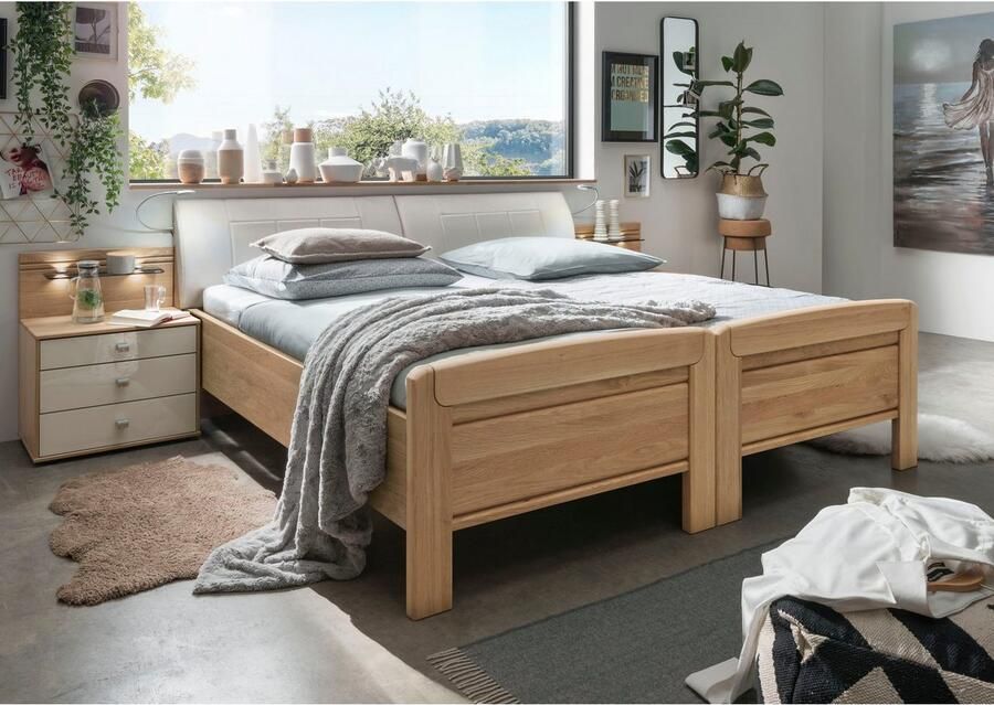 WIEMANN Nachtkastje Kiruna eik gedeeltelijk massief gemaakt in Duitsland met soft-close functie