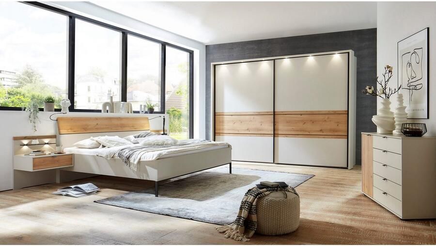 WIEMANN Opzetpaneel Asti met verlicht glazen plateau (set van 2)