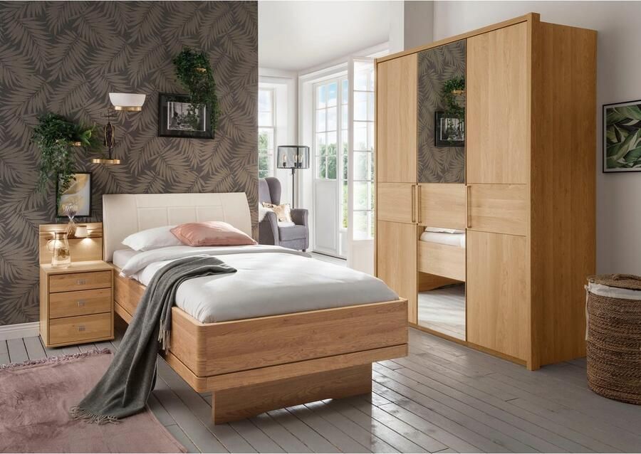 WIEMANN Nachtkastje Kiruna eik gedeeltelijk massief gemaakt in Duitsland met soft-close functie