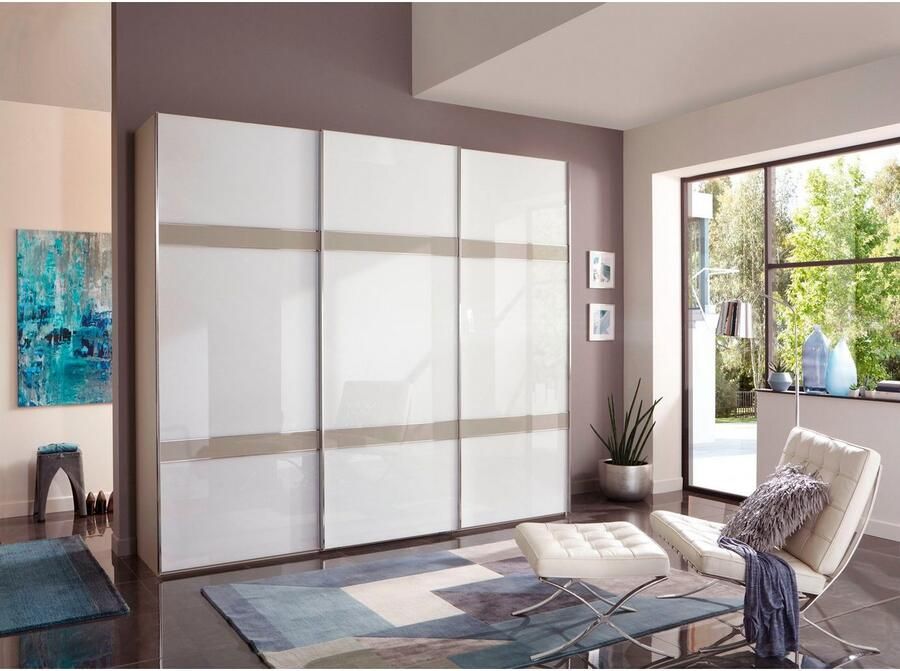 WIEMANN Zweefdeurkast Rialto hoogwaardig glazen front met dwarsbalken