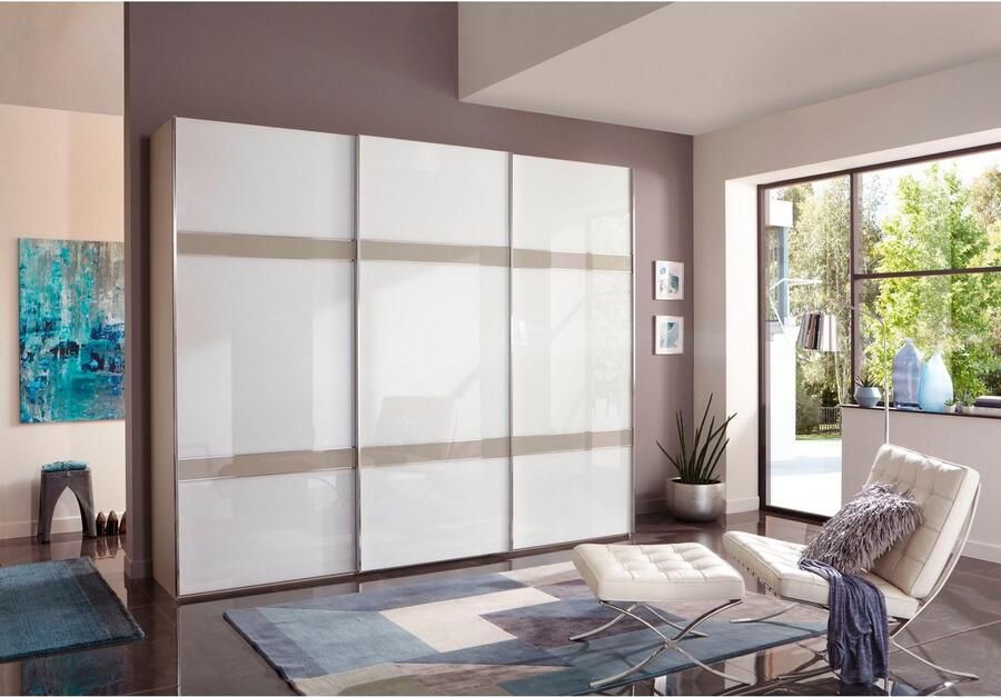 WIEMANN Zweefdeurkast Rialto hoogwaardig glazen front met dwarsbalken