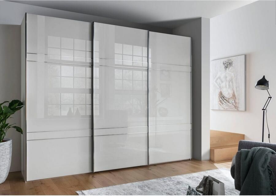 WIEMANN Zweefdeurkast Rialto hoogwaardig glazen front met dwarsbalken