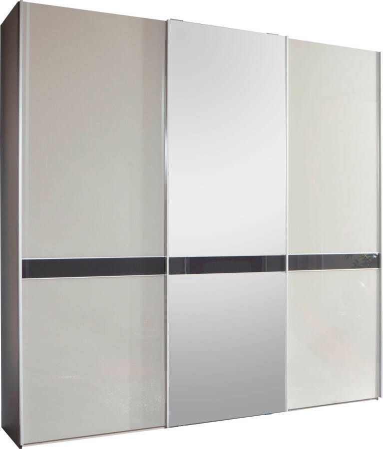 WIEMANN Zweefdeurkast Rialto hoogwaardig glas- en spiegelfront met dwarsbalk