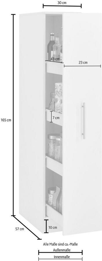 Wiho Küchen Apothekerskast Cali Lade met 4 legvakken