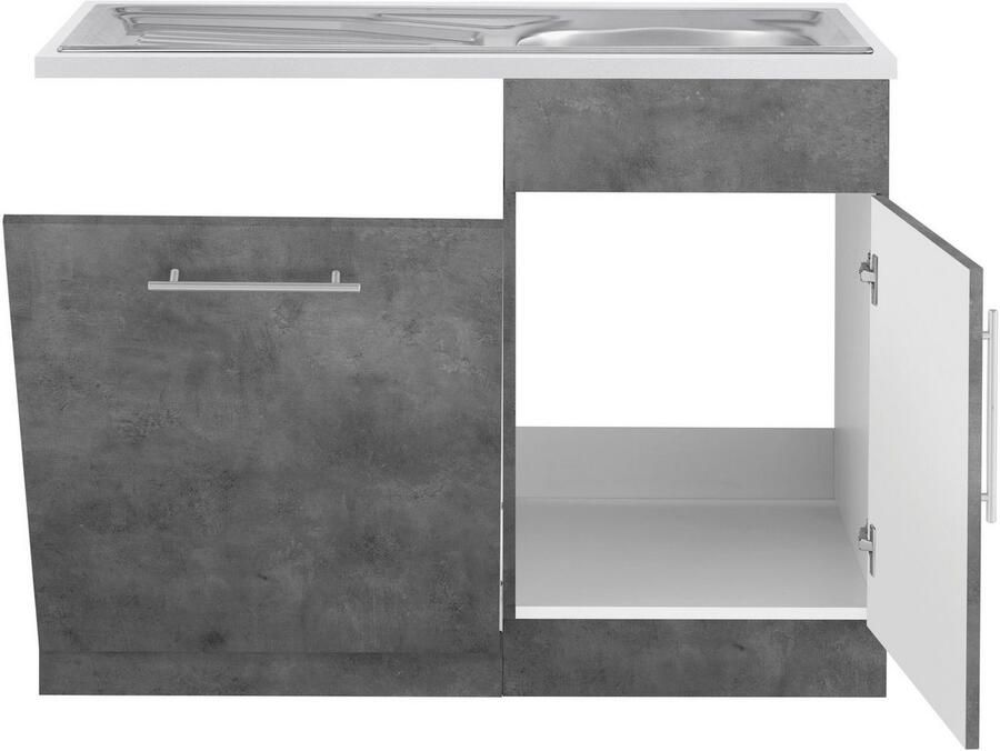 Wiho Küchen Gootsteenkast Cali 110 cm breed inclusief deur voet voor vaatwassers