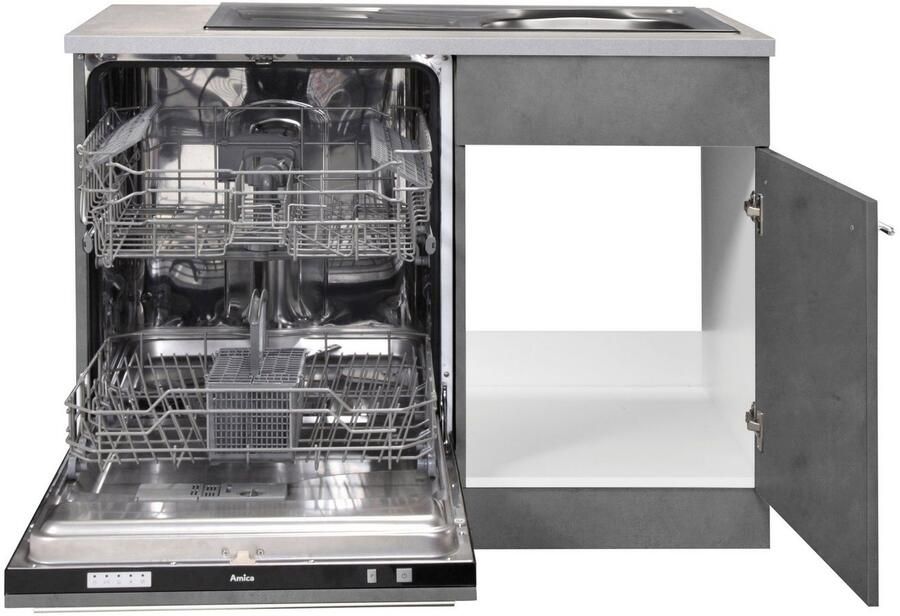 Wiho Küchen Gootsteenkast Chicago 110 cm breed inclusief deur voet voor vaatwassers