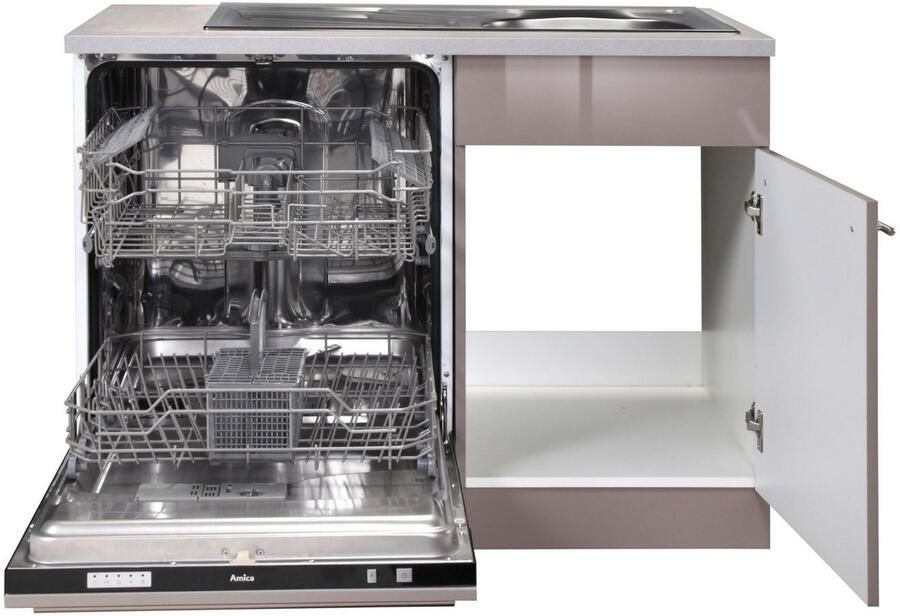 Wiho Küchen Gootsteenkast Chicago 110 cm breed inclusief deur voet voor vaatwassers