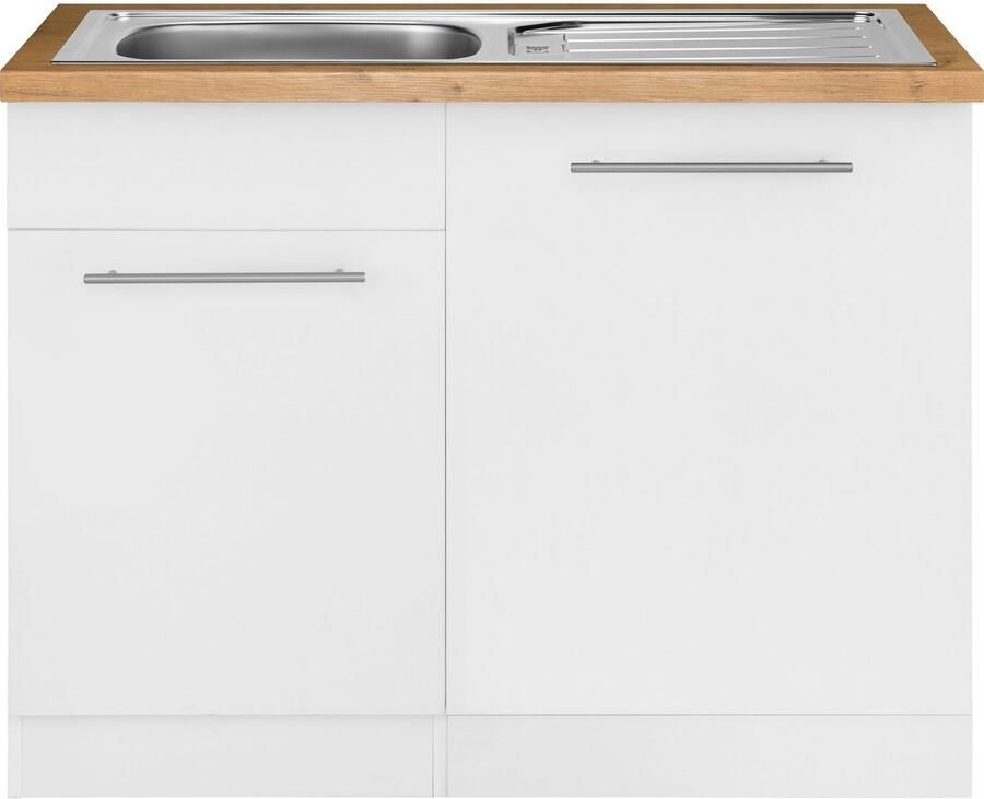 Wiho Küchen Gootsteenkast Unna 110 cm breed inclusief deur voet handgreep voor vaatwassers