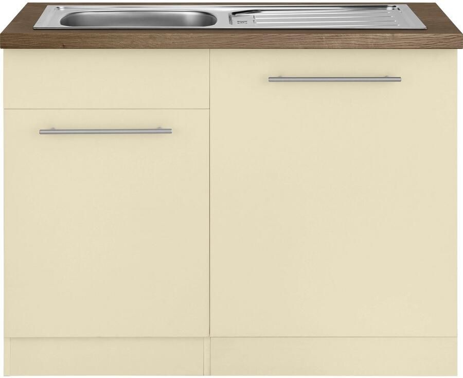 Wiho Küchen Gootsteenkast Unna 110 cm breed inclusief deur voet handgreep voor vaatwassers