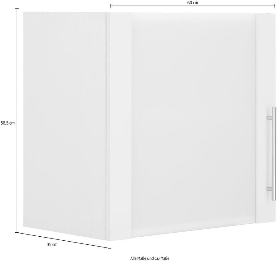 Wiho Küchen Hangend kastje met glasdeur Cali Front met glasinzet