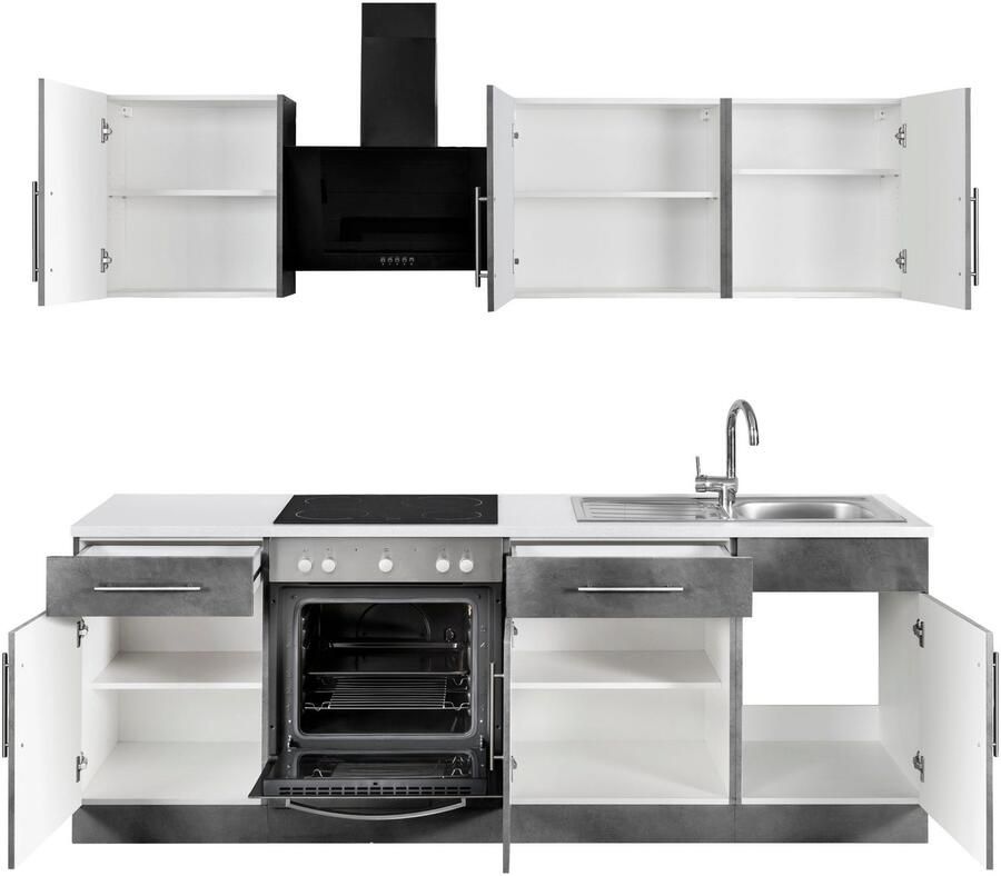 Wiho Küchen Keukenblok Cali zonder elektrische apparaten breedte 220 cm