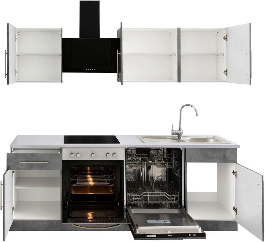 Wiho Küchen Keukenblok Cali zonder elektrische apparaten breedte 220 cm