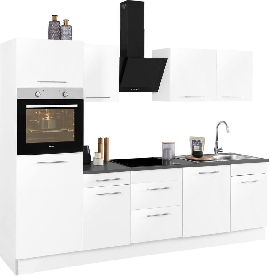 Wiho Küchen Keukenblok Ela Breedte 280 cm softclose functie in hoogte verstelbare poten