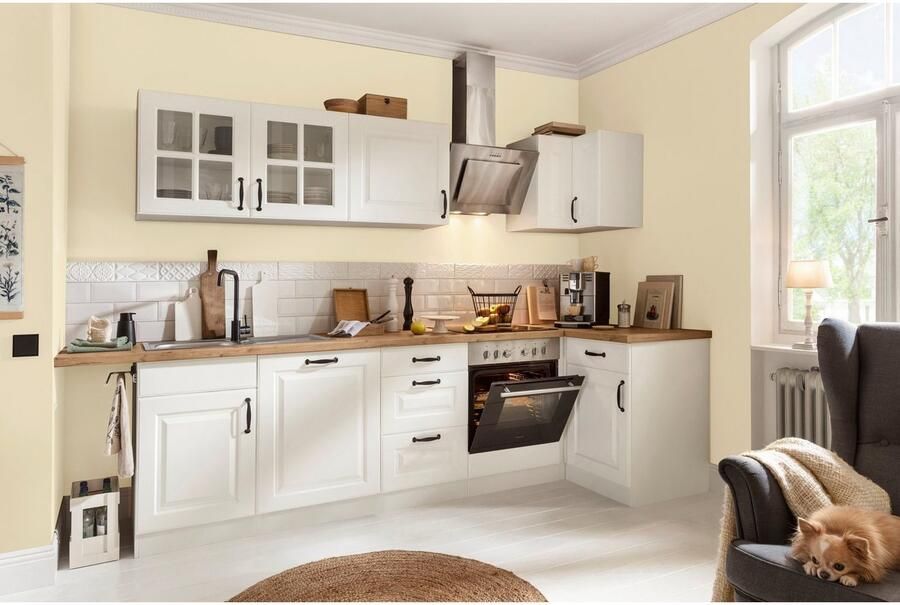 Wiho Küchen Hangend kastje met glasdeur Erla Front met glasinzet