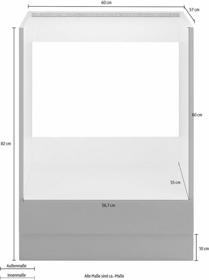 Wiho Küchen Ombouwkast voor oven Flexi Hoogte 82 cm