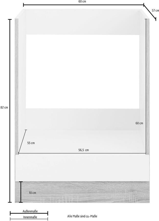 Wiho Küchen Ombouwkast voor oven Flexi2