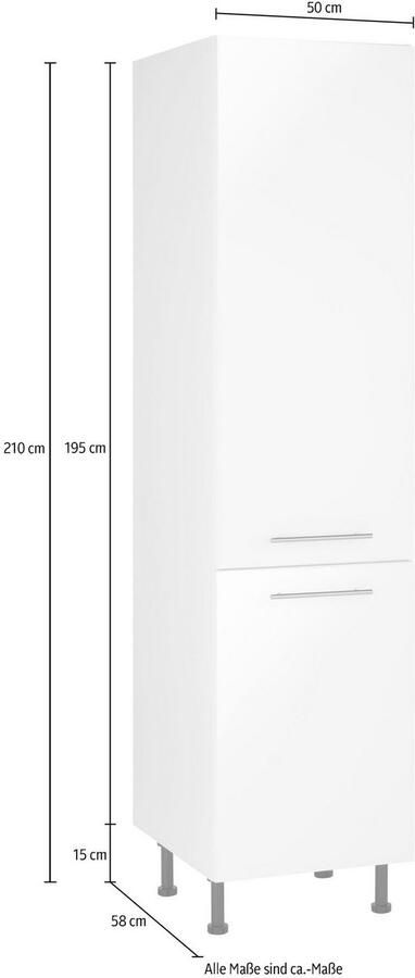 Wiho Küchen Smalle kast Ela 50 cm breed in hoogte verstelbare poten