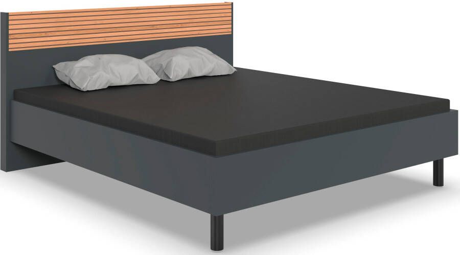 Wimex Bed Rotterdam Futonbed met akoestische lamellen imitatie in het hoofdbord