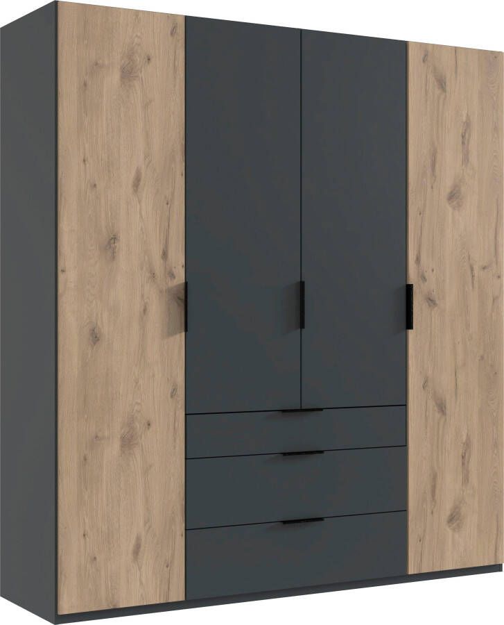Woonexpress Kledingkast Almera Antraciet|Grijs|Hout Eiken|Hout Naturel|Zwart - Foto 4