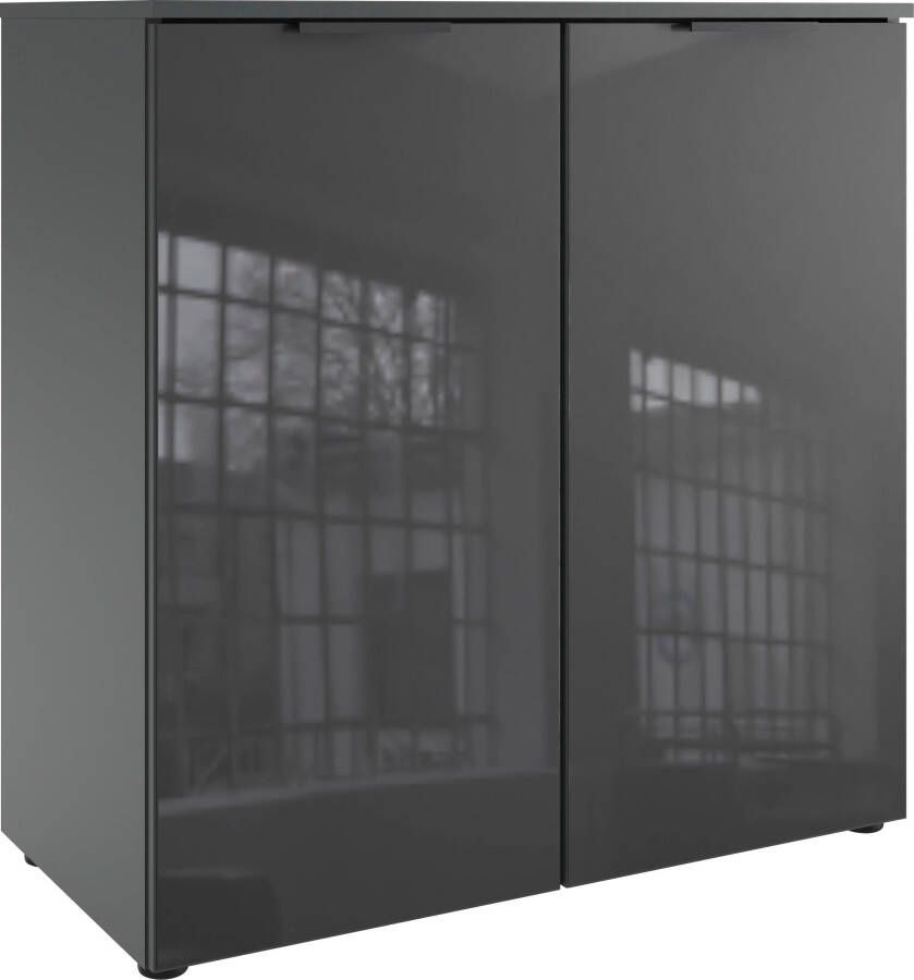 Wimex Kast Level36 black C by fresh to go met glaselementen voor soft-closefunctie 81 cm breed