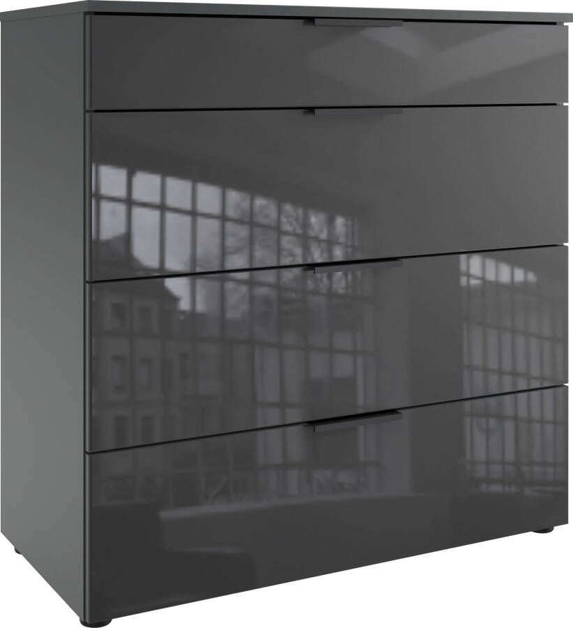 Wimex Ladekast Level36 black C by fresh to go met glaselementen voor soft-closefunctie 81 cm breed