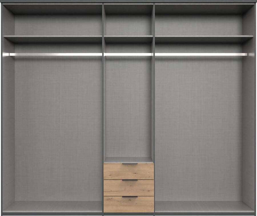 Wimex Draaideurkast Toscana Met aantrekkelijke grepen in massief hout-look 225 of 270 cm breed