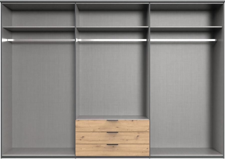 Wimex Draaideurkast Toscana Met aantrekkelijke grepen in massief hout-look 225 of 270 cm breed